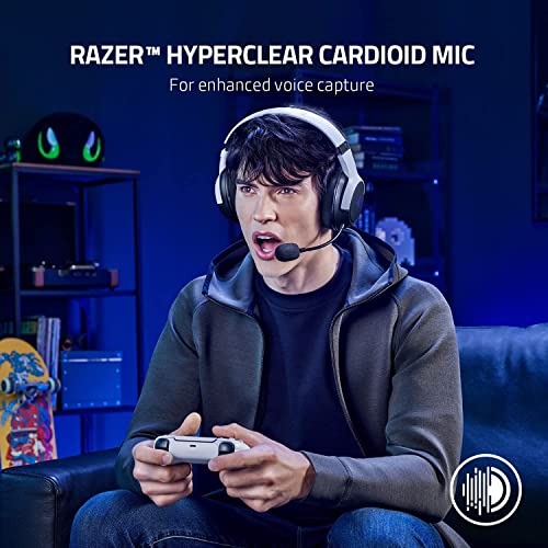 Razer Kaira X - Wired Headset for Playstation 5 (TriFroce 50 mm Drivers, HyperClear Cardioid Mic, Flowknit Memory Foam Ear Cushions, Mic Mute Button, Volume Slider) Black-White