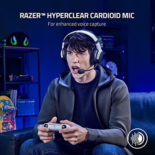 Razer Kaira - Dual Wireless PlayStation 5 Headset (TriForce Titanium 50 mm Drivers, HyperClear Cardioid Mic, SmartSwitch, FlowKnit Memory Foam) Black-White