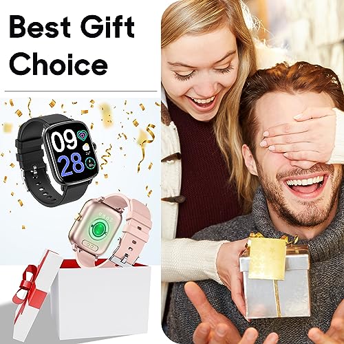 Popglory Smart Watch for Women Men Kids, 1.69" Smartwatch, 48mm Fitness Tracker Watch with Blood Pressure and Heart Rate Monitor 100+ Sports Waterproof Fitness Watch, Long Standby for Android iOS