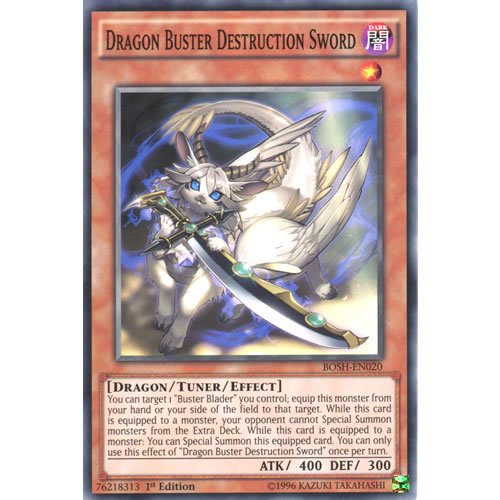 YuGiOh BOSH-EN020 1st Ed Dragon Buster Destruction Sword Common Card - ( Breakers of Shadow Single Card )