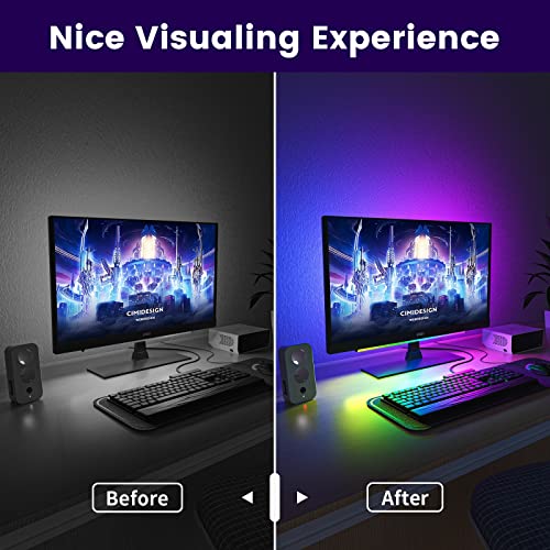 Smart LED Light Bar, RGB Light Bar Lamp Ambiance Gaming Lights with Multiple Lighting Effects and Music Modes for Gaming Room, PC, PC Accessories, Gaming Desk Accessories, Mood Light with App Control