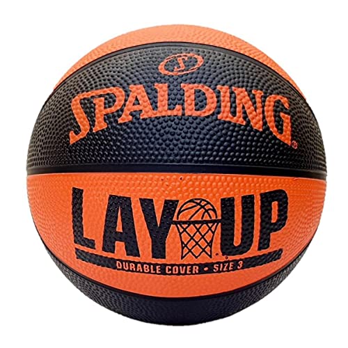 Spalding - Layup Basketball - Size 3 - Basketball - Certified Ball - High Durability - Indoor and Outdoor - Non-Slip - Excellent Grip, Orange, 6