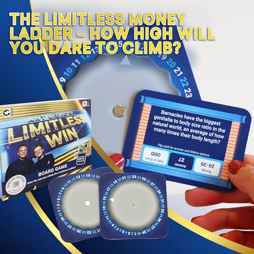 Ginger Fox Ant & Dec's Limitless Win Special Edition Board Game. Answer Fun Family Trivia Questions to Climb the Money Ladder. Just Like ITV's Hit TV Show. For 2+ Players, Aged 8+.