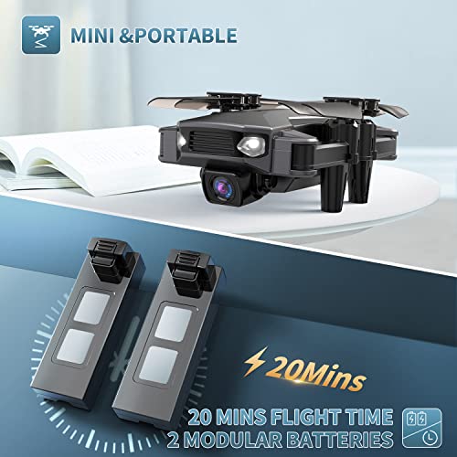 DEERC Drone for Kids with Camera 1080P HD FPV, D40 Foldable Mini Quarcopter for Beginners with Throw to Go, Altitude Hold, Voice Control, Trajectory Flight, Gesture Selfie, 3D Flips, 2 Batteries