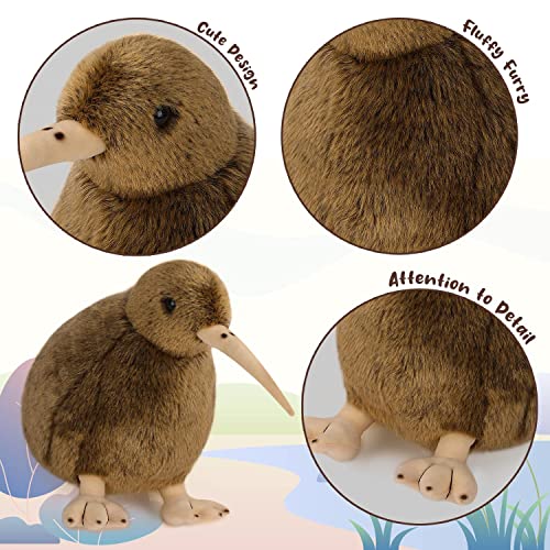 Kiwi Bird Plush Toy, Stuffed Animal Furry Kiwi Plushie Doll, Soft Fluffy Like Real Bird Hugging Toy - Present for Every Age & Occasion, L (al-01-4)