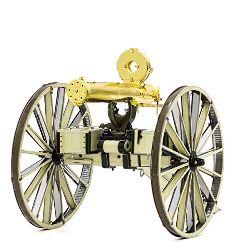 Metal Earth Puzzle 3D Machine Gun Gatling Metal Puzzle Far West Building Models for Adults Challenging Level 11.5 x 6 x 7 cm