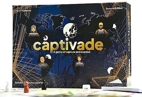 Captivade | The strategy board game of Evasion and Capture | Adult & Family games for Fun and Intrigue | Second Edition | 2-4 Players | 30-90 Minutes Playing Time.