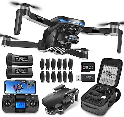 NMY N800 GPS Drone with Camera 4k for Adults, 5G WIFI Transmission, 3-Axis Gimbal EIS Technology, Anti Shake Camera, 50 Mins Flight Time with 2 Batteries, Brushless Motor, Drone Professional