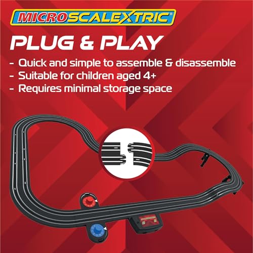 Micro Scalextric Car Race Track Sets for Kids Age 4+ - Batman vs The Riddler Track Builder Construction Set, Battery Powered Car Track, Slot Cars Kids' Play Vehicles - Mini Toy Racing Tracks for Boys