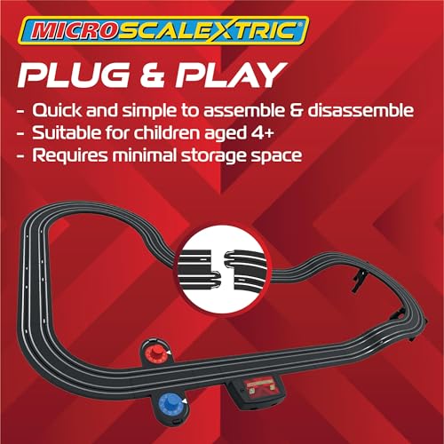 Micro Scalextric Sets for Kids Age 4+ - Batman vs Joker Set, Battery Powered Electric Racing Track Set, Slot Car Race Tracks - Incl. 2x Cars, 1x Track, 1x Powerbase, 2x Controllers & Track Graphic