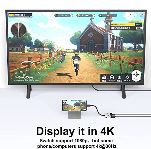 Switch Dock for Nintendo Switch OLED, 3 in 1 Switch TV Adapter with 4K HDMI, USB 3.0 Port, Type C 65W PD Charging, Portable Docking Station Travel for Nintendo Switch/Switch OLED