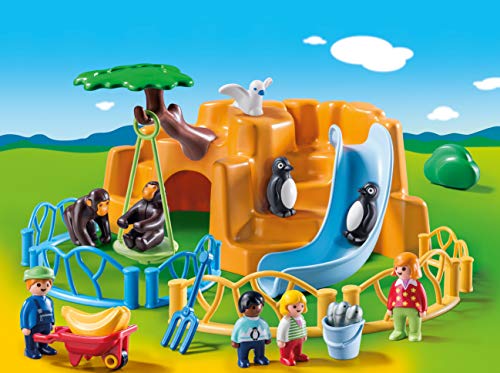 Playmobil 9377 1.2.3 Zoo with Penguin Enclosure, Fun Imaginative Role-Play, PlaySets Suitable for Children Ages 4+