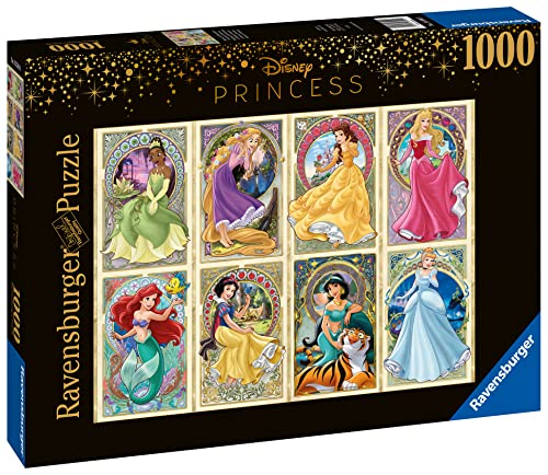 Ravensburger Disney Princess Art Nouveau 1000 piece Jigsaw Puzzle for Adults & for Kids Age 12 and Up , 27 x 20 inches (70 x 50 cm) when complete.