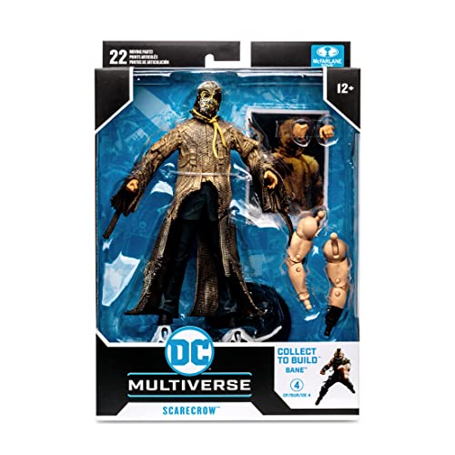 McFarlane Toys 7-Inch DC Dark Knight Trilogy Scarecrow Action Figure with 22 Moving Parts, Collectible DC Figure, Unique Collectible Character Card, includes 1/4 pieces to assemble Bane, Ages 12+