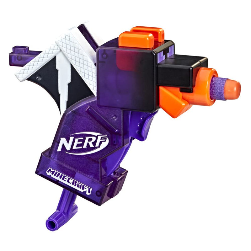 Nerf MicroShots Minecraft Ender Dragon Mini Blaster, Minecraft Dragon Mob Design, Includes 2 Official Nerf Elite Darts, Priming Handle, Multicolor