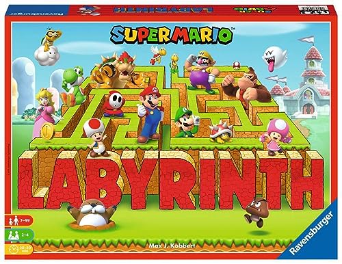 Ravensburger Super Mario Brothers Labyrinth - Moving Maze Family Board Game for Kids Age 7 Years Up - 2 to 4 Players, White