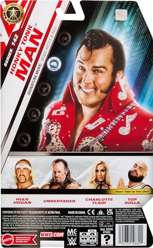 Mattel WWE Action Figure, 6-inch Collectible Honky Tonk Man with 10 Articulation Points & Life-Like Look