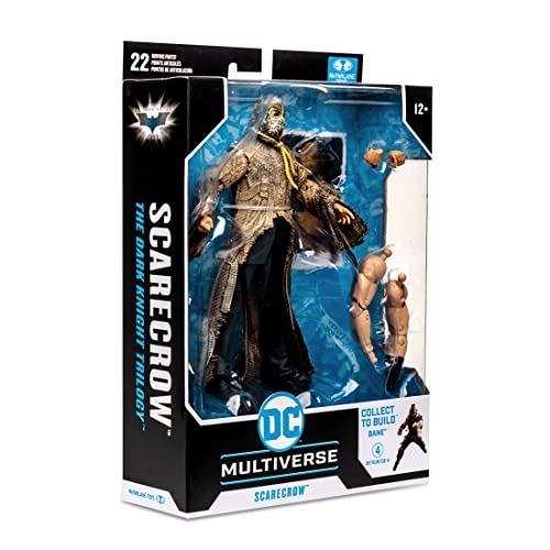 McFarlane Toys 7-Inch DC Dark Knight Trilogy Scarecrow Action Figure with 22 Moving Parts, Collectible DC Figure, Unique Collectible Character Card, includes 1/4 pieces to assemble Bane, Ages 12+