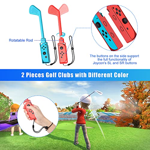 Aceshop 12 in 1 Switch Sports Accessories Bundle for Nintendo Switch / Nintendo Switch OLED Switch Accessories Bundle with Tennis Rackets Golf Culbs JoyPad Grips Sword Wrist & Leg Straps