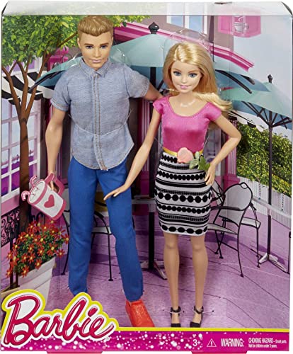 Barbie Dolls, and Ken Doll 2-Pack Featuring Blonde Hair and Bright Colorful Clothes, Kids Toys and Gifts Amazon Exclusive