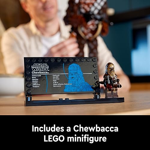 LEGO 75371 Star Wars Chewbacca Set, Collectible Wookiee Figure with Bowcaster, Minifigure and Information Plaque, Return of the Jedi 40th Anniversary Model Kit for Adults, Gift for Teens, Men, Women