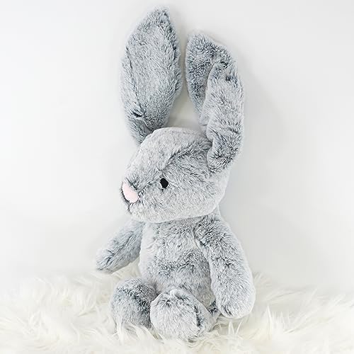 Plush Super Soft Grey Rabbit Cuddly Toy Seated Bunny Stuffed Pet Farm Animal (10 inches)