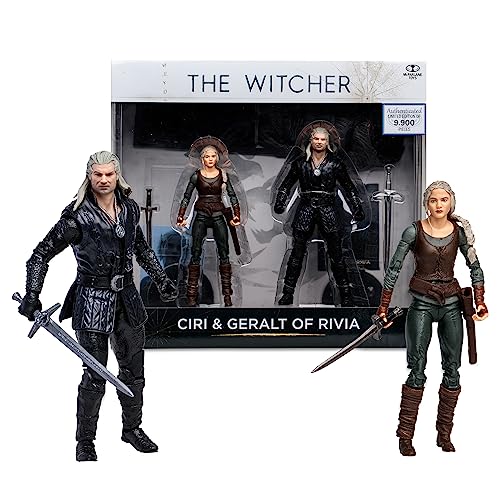 McFarlane Toys, The Witcher Ciri & Geralt of Rivia (Season 3) 7in Action Figure 2pk, Ages 12+