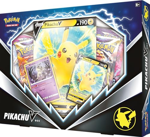 Pokémon TCG: Pikachu V Box (2 Foil Promo Cards, 1 Foil Oversize Card & 4 Booster Packs)