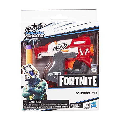 Nerf Fortnite TS MicroShots Dart-Firing Toy Blaster and 2 Official Elite Darts For Kids, Teens, Adults