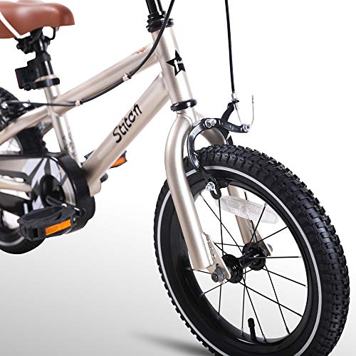 STITCH 14 Inch Kids Bike for 3-5 Ages Boys, 14" Wheels Bike for Boys With Stabilisers, Silve