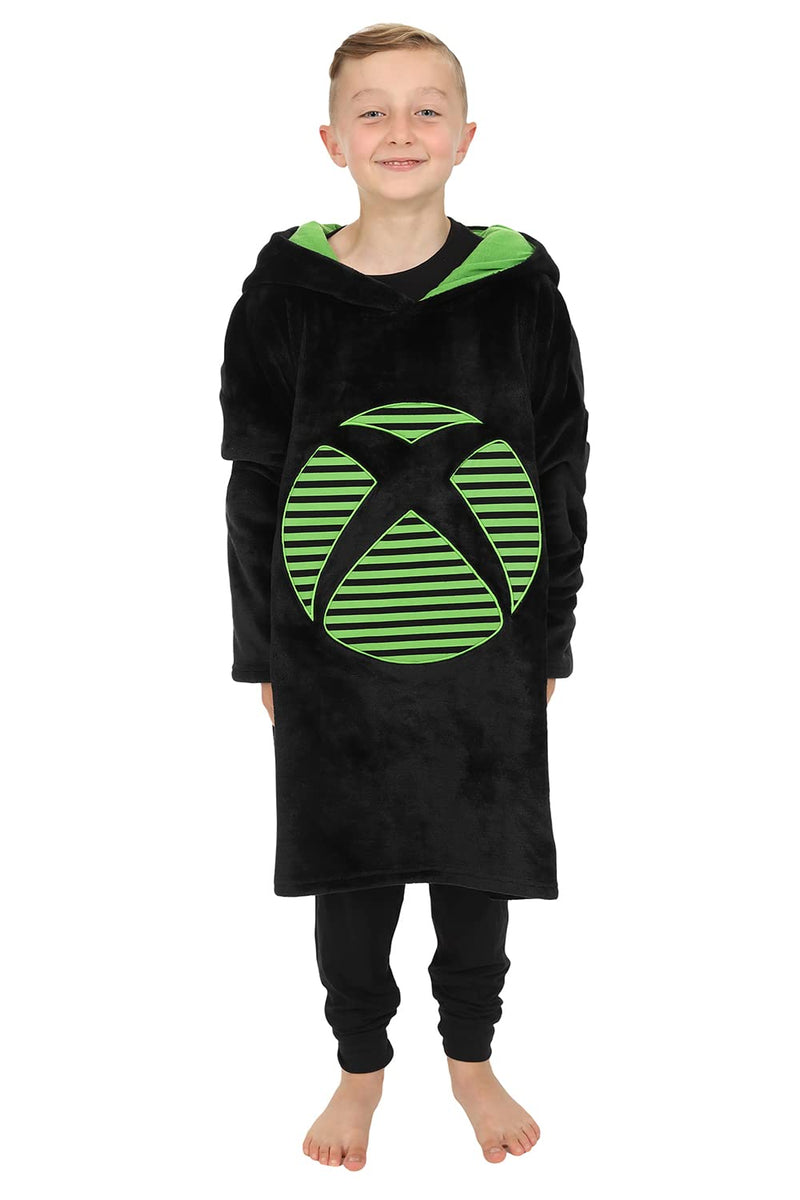 Xbox Warm Fleece Hoodie for Boys Black Green 7 to 13 Years