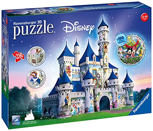 Ravensburger Disney Castle 3D Puzzle for Adults and Children Age 10 Years Up - 216 Pieces + Accessories - No Glue Required