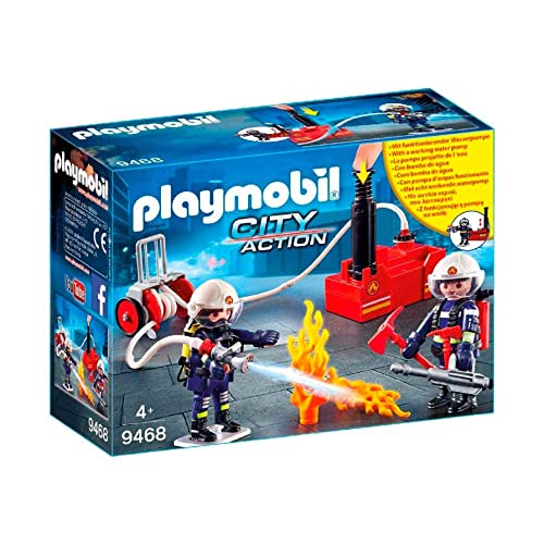 Playmobil 9468 City Action Firefighters with Water Pump, Fun Imaginative Role-Play, PlaySets Suitable for Children Ages 4+