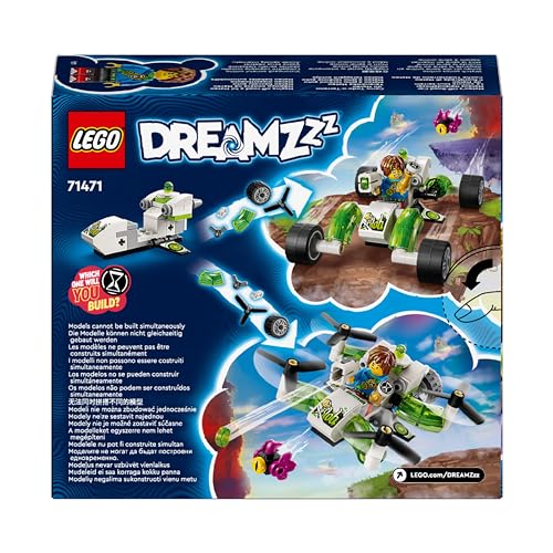 LEGO DREAMZzz Mateo’s Off-Road Car Toy, Vehicle Model Set for Kids, Boys & Girls to Build a Dune Buggy or Helicopter, Includes Mateo a Minifigure plus Z-Blob, Collectible Building Toys 71471