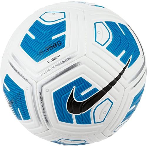 Nike Unisex's NK Strk Team 350G-SP21 Recreational Soccer Ball, White/Blue/(Black), 5