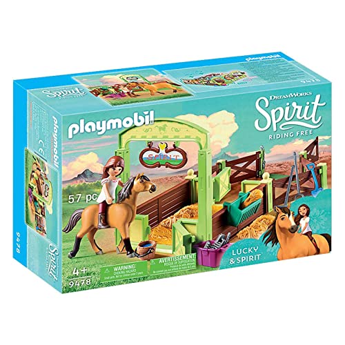 Playmobil 9478 DreamWorks Spirit Lucky and Spirit with Horse Stall, Fun Imaginative Role-Play, PlaySets Suitable for Children Ages 4+