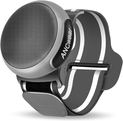 ANCwear Mini Bluetooth Speaker Wireless, Wearable Portable Speaker with Stereo Bass, Bluetooth 5.0, Built-in Mic Waterproof IPX6 Speaker for Bike, Shower, Hiking (Black)