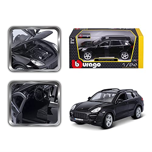 Bburago 18-21056 Porsche Cayenne Turbo 1:24 Scale Model car, Black