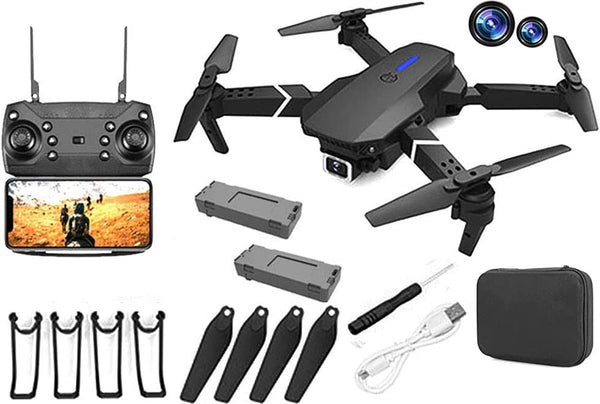 GPS Drone E88 Pro for Adult 1080P Pro Dual Camera Foldable Professional Live Video Drone RC Quadcopter Aircrafts with 2 Batteries