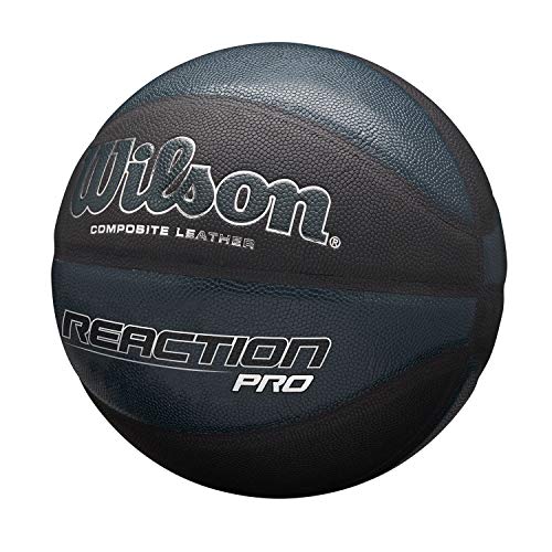 Wilson REACTION PRO SHADOW Basketball, Mixed Leather, Size: 7, For Indoor and Outdoor Use, Black, WTB10135XB07