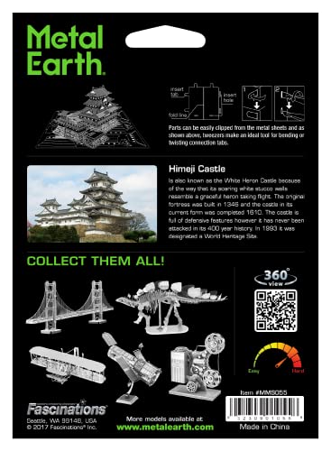 Metal Earth Fascinations Himeji Castle 3D Metal Model Kit Bundle with Tweezers