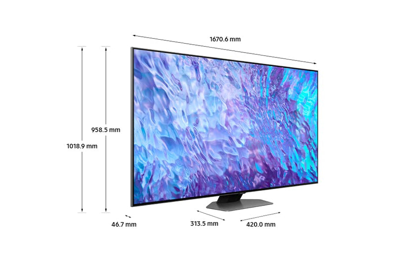 75 Inch Q80C 4K QLED HDR Smart TV (2023) - Neural Quantum 4K Processor With Direct Full Array Mini LEDs, Dolby Atmos Audio, Quantum HDR & Quantum Dot Colour Technology, With Alexa & AI Sound