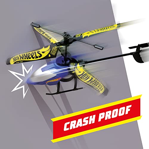 Hot Wheels Helicopter, Remote Control Shark Bite, RC 2 Channel with Gyro Control, Easy to Fly with lights, Crash Proof, Licensed Toy for kids by Bladez Toyz