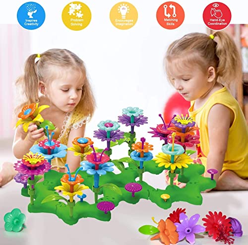 Girls Toys Flower Garden Building Toys for 3 4 5 6 Years Old Girls and Boys Toddlers Kids Gifts for 3+ Years Old Birthday Christmas Building Block Toys for Indoor &Outdoor Education STEM Toys-102PCS