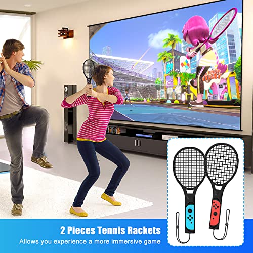 Aceshop 12 in 1 Switch Sports Accessories Bundle for Nintendo Switch / Nintendo Switch OLED Switch Accessories Bundle with Tennis Rackets Golf Culbs JoyPad Grips Sword Wrist & Leg Straps