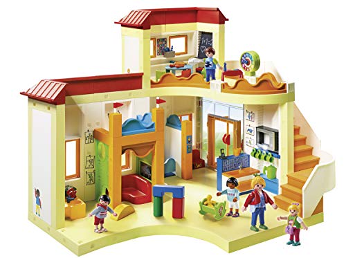 Playmobil 5567 City Life Sunshine Preschool with Functional Blackboard and Clock Hands, educational toy, fun imaginative role play, playset suitable for children ages 4+
