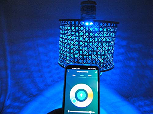 WiFi RGB Smart light, mood lighting Alexa compatible chandelier App Control Colour changing Modern Home living, dining and bed room Handcrafted cane weave ceiling decor