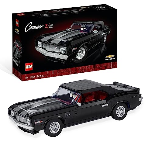 LEGO 10304 Icons Chevrolet Camaro Z28, Customisable Classic Car Model Building Kit for Adults, Vintage American Muscle Vehicle Gift Idea