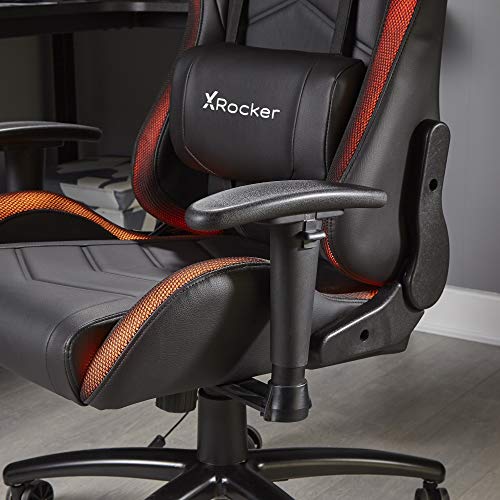 X Rocker Bravo RGB PC Gaming Chair with Neo Motion LED Lighting, Ergonomic High Back Office Chair, Height Adjustable Seat & Swivel, PU Faux Leather, Black