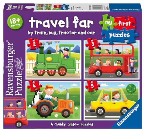 Ravensburger Travel Far, My First Jigsaw Puzzles (2, 3, 4 & 5 Piece) Educational Toys for Toddlers Age 18 Months and Up